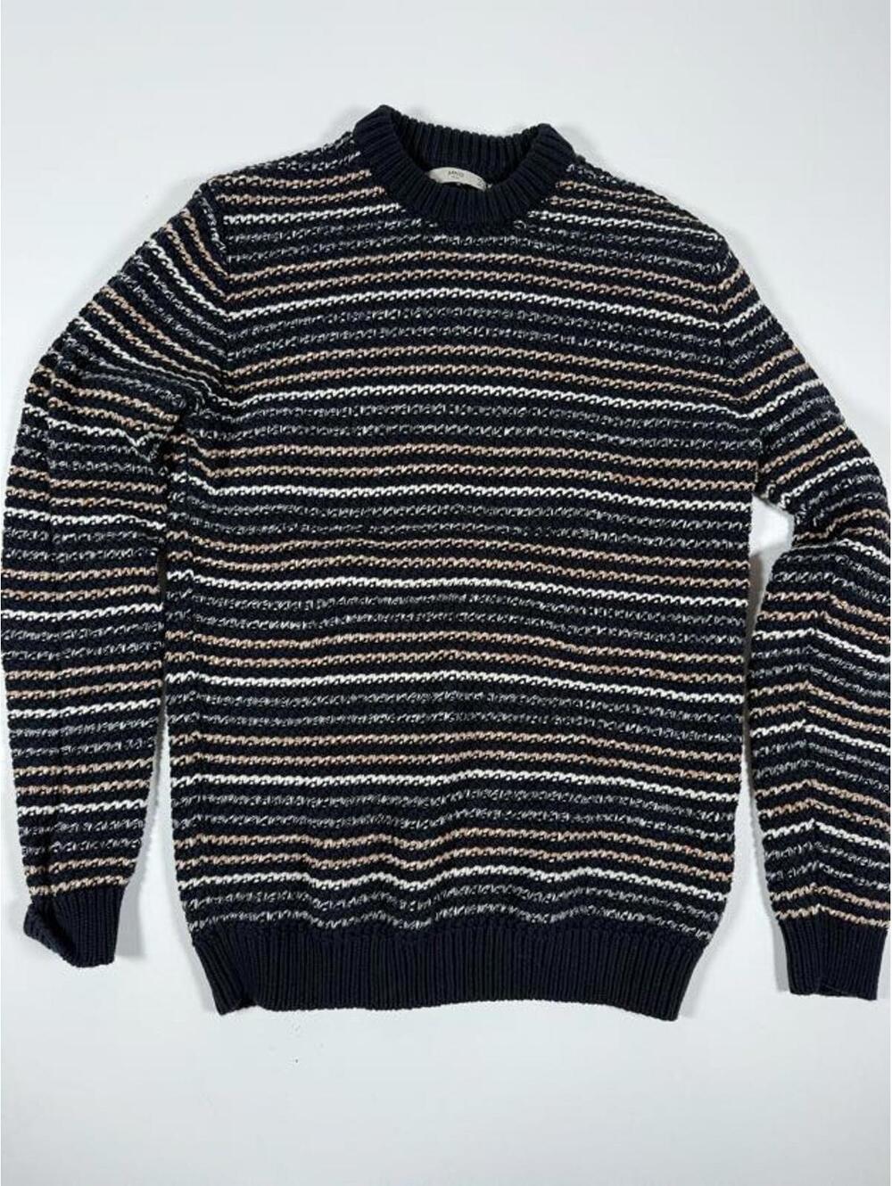 MNG Man Striped Knit Sweater MEDIUM